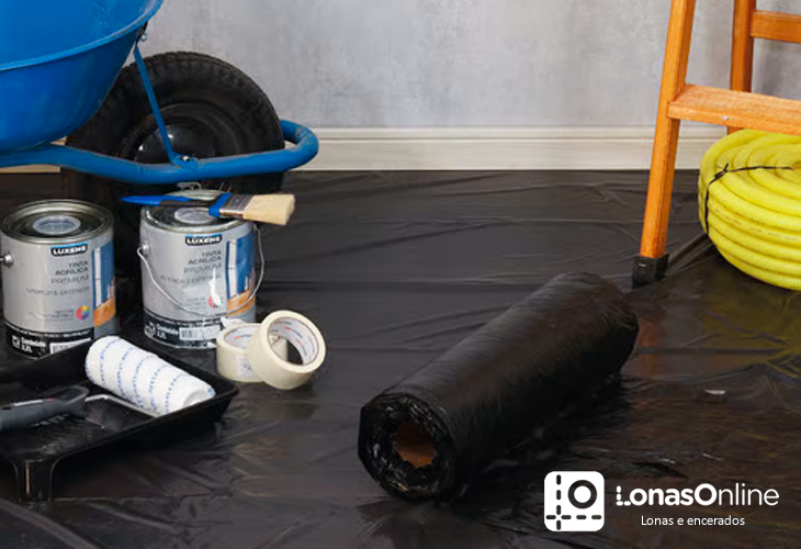 lona preta para pintura